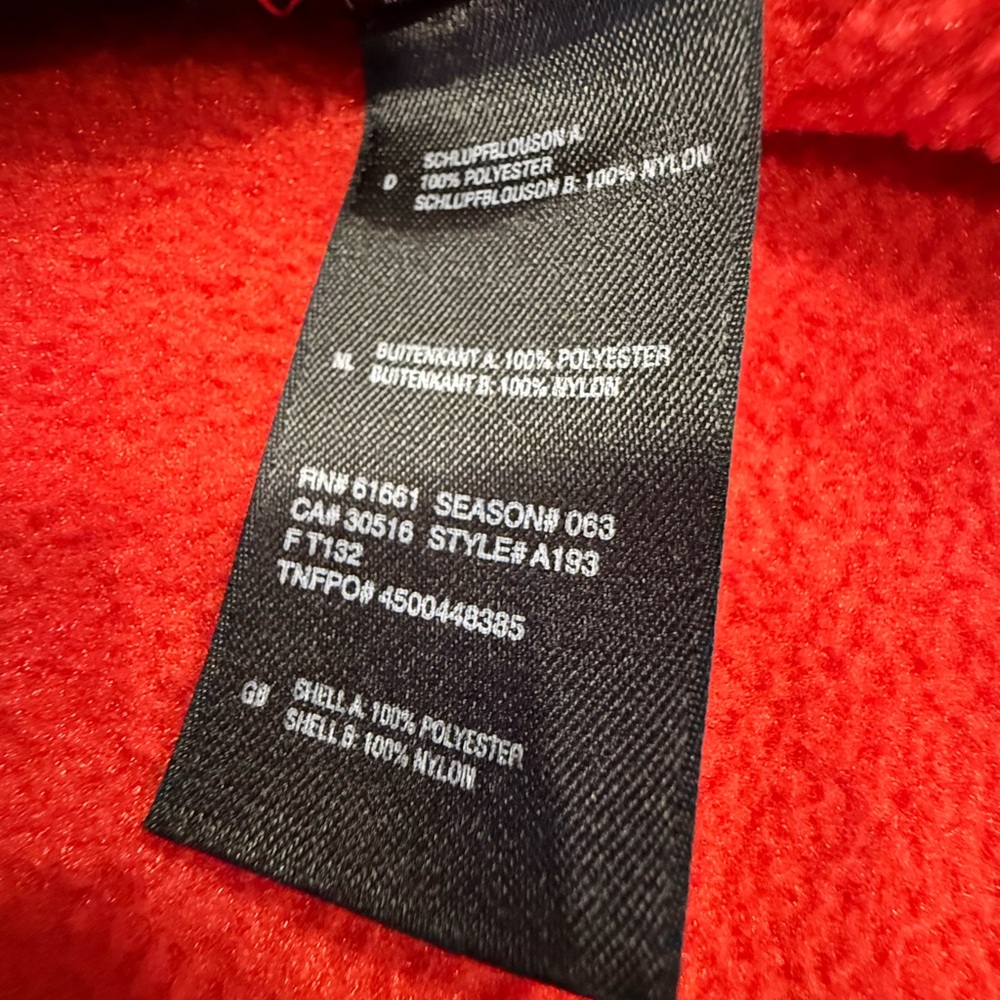 The North Face Polartec fleece jacket red gray SZ SM - Picture 8 of 14